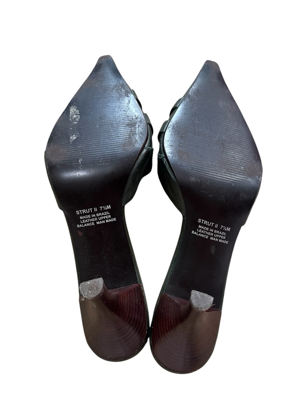 Carlos Carlos Santana Dark Green Woven Pointy Toe 3 “ Heel Mule Y2K Size 7.5 - Picture 9 of 9